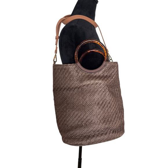 Banana Republic Woven Ring Handle Tote | Summer Straw Bag One Size - Picture 5 of 9